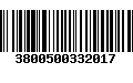 Código de Barras 3800500332017