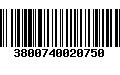 Código de Barras 3800740020750