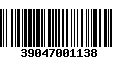 Código de Barras 39047001138