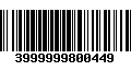 Código de Barras 3999999800449