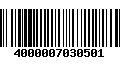 Código de Barras 4000007030501