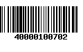 Código de Barras 40000100702