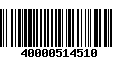 Código de Barras 40000514510