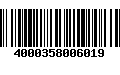 Código de Barras 4000358006019