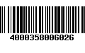 Código de Barras 4000358006026