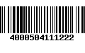 Código de Barras 4000504111222