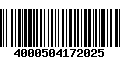 Código de Barras 4000504172025