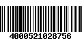 Código de Barras 4000521028756