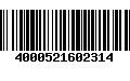 Código de Barras 4000521602314