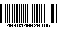 Código de Barras 4000540020106