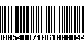 Código de Barras 40005400710610000449