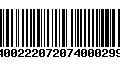 Código de Barras 400222072074000299