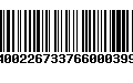 Código de Barras 400226733766000399