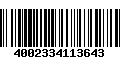 Código de Barras 4002334113643