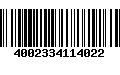 Código de Barras 4002334114022