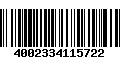 Código de Barras 4002334115722