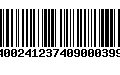 Código de Barras 400241237409000399