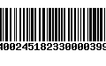 Código de Barras 400245182330000399