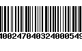 Código de Barras 400247040324000549