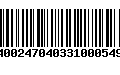 Código de Barras 400247040331000549