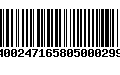 Código de Barras 400247165805000299