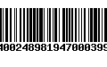 Código de Barras 400248981947000399