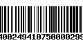 Código de Barras 400249410750000299