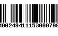 Código de Barras 400249411153000799