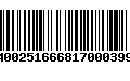 Código de Barras 400251666817000399