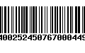 Código de Barras 400252450767000449