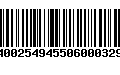 Código de Barras 400254945506000329