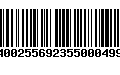 Código de Barras 400255692355000499