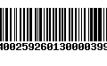 Código de Barras 400259260130000399