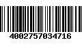 Código de Barras 4002757034716