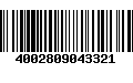 Código de Barras 4002809043321