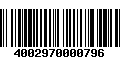 Código de Barras 4002970000796