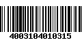 Código de Barras 4003104010315