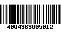 Código de Barras 4004363005012