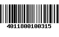 Código de Barras 4011800100315