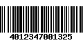 Código de Barras 4012347001325