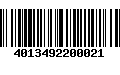 Código de Barras 4013492200021