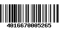 Código de Barras 4016670005265