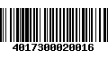 Código de Barras 4017300020016