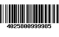 Código de Barras 4025800999985