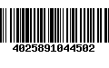 Código de Barras 4025891044502