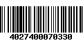 Código de Barras 4027400070330