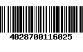 Código de Barras 4028700116025