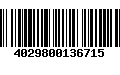 Código de Barras 4029800136715