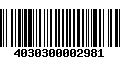 Código de Barras 4030300002981