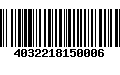 Código de Barras 4032218150006